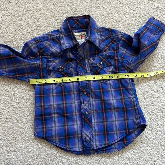 Wrangler 20X Long Sleeve Button Down Shirt Kids Boys Size XXS 2T-3T Plaid - Picture 10 of 11